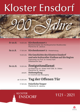 Plakat zum Jubiläum 900 Jahre Kloster Ensdorf
