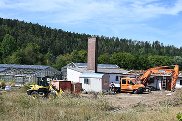 Baustelle auf dem Gelände der ehemaligen Gärtnerei des Klosters Ensdorf