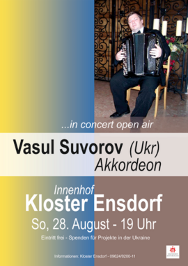 Plakat zum Akkordeonkonzert mit Vasul Suvorov