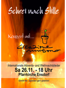 Plakat Konzert "Schrei nach Stille" am 26.11.2022 in der Pfarrkirche St. Jakobus Ensdorf