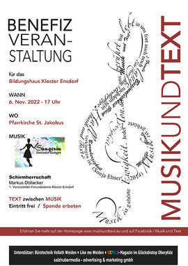 Plakat Benefizkonzert MUT 26. November Ensdorf