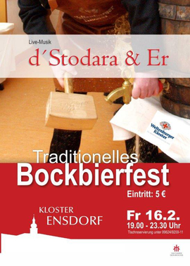 Bockbierfest am Freitag, 16. Februar 2024, im Kloster Ensdorf
